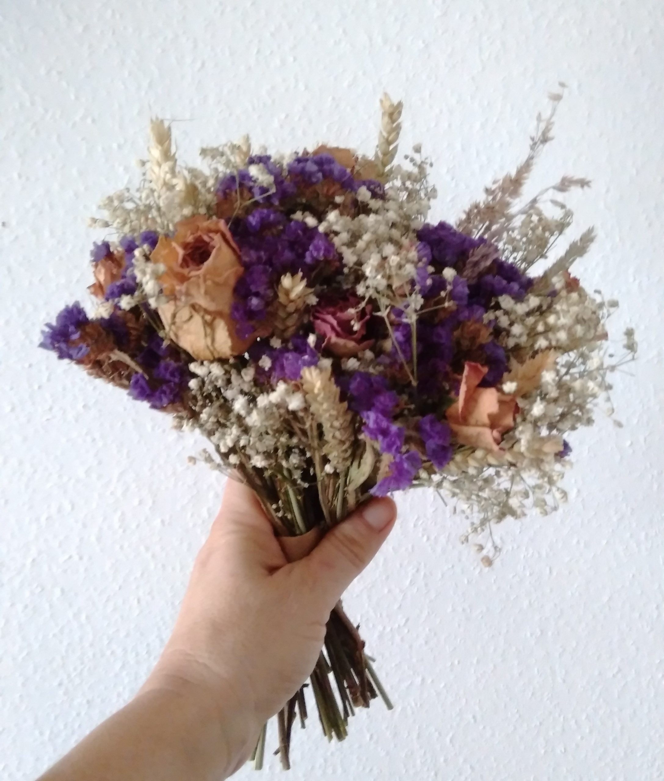 Bouquet de fleurs séchées améthyste