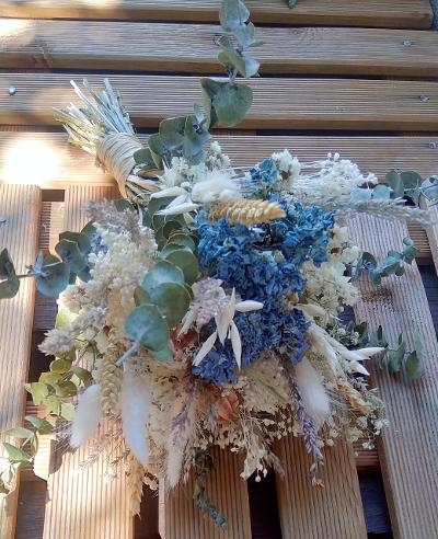 Bouquet de fleurs séchées Turquoise